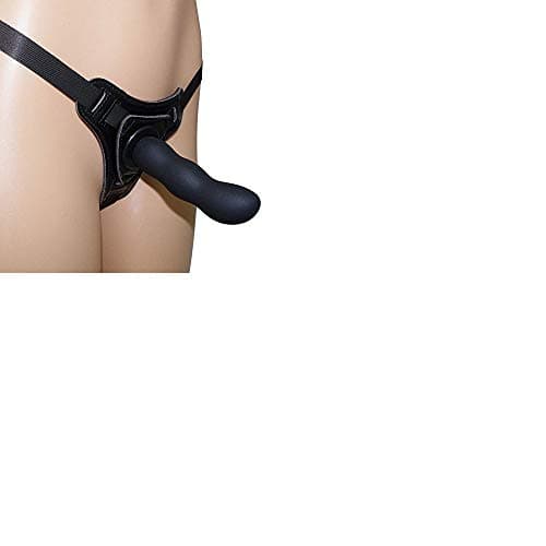 Strap On Double Head Electric Massager Adjustable Harness for Woman Man Couples,Vibrating Massager for Women -Black