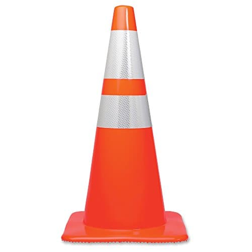 Tatco28" Traffic Cone - 1 / Each - 28" Height, Stackable, Sturdy, Orange, Silver (TCO25900)