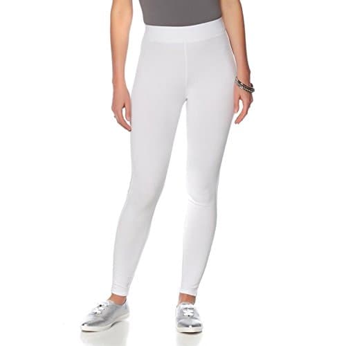 Wendy Williams Essential Knit Legging Stretch Elastic Waist White L New 537-360