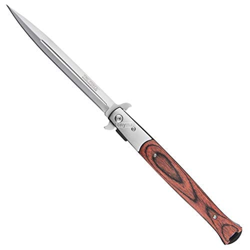 tonymall 12.5" Large Italian Milano Style Spring Assisted Folding Pocket Knife Hunting Camping Fishing Open Assist Tac Force Knives