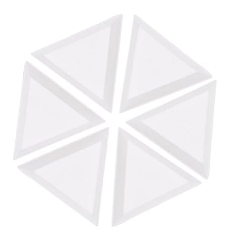 LinkinStar 10Pcs Plastic Triangle Rhinestones Beads Crystal Nail Art Sorting Trays White