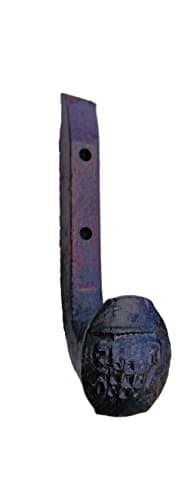 Heavy Duty Hook Wall Mount Hammered Reclaimed Railroad Spike Train Decor (1, Antique Iron)
