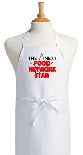 The Next Food Network Star Cooking Apron, White Kitchen Apron, One Size Fits All