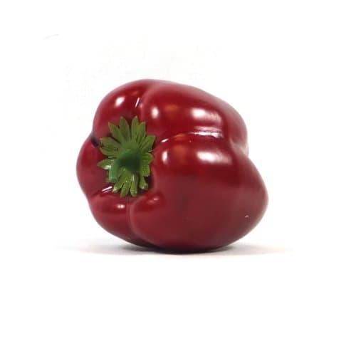 6pc Artificial Bell Pepper Peppers - Plastic Vegetable Fruit - Six Pieces (Red)