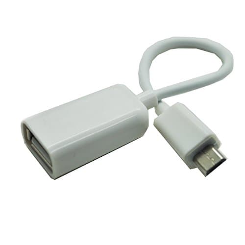 Jesurun® Micro USB 2.0 OTG Cable On The Go Adapter Male Micro USB to Female USB for Samusung S6 Edge S4 S3 Android or Windows Smart Phones Tablets with OTG Function (White-(1 Pack))