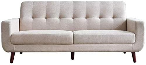 LTTROMAT Mid-Century Modern Loveseat/Sofa/Couch with Armrest, Upholstered Fabric Sofa, Sturdy Hard Wood Frame, Armchair Sofa, for Living Room, Bedroom or Small Space