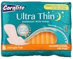 Wholesale MAXI PADS ULTRA THIN OVERNIGHT 8CT #CORALITE