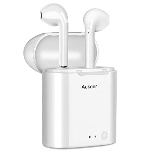 Bluephonic True Wireless Earbuds - Aukeer Bluetooth 4.2 Mini in Ear Headphones 3D Stereo Sound, 4H Play Time, SweatProof Sports Earphones Headset, Built in Microphone & Dual Speakers for Phone Calls