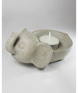 Infinity Elephant Candle Holder Sand Stone Handmade Craft Aromatherapy Home Decoration Tea light Candle Modern Contemporary CS001