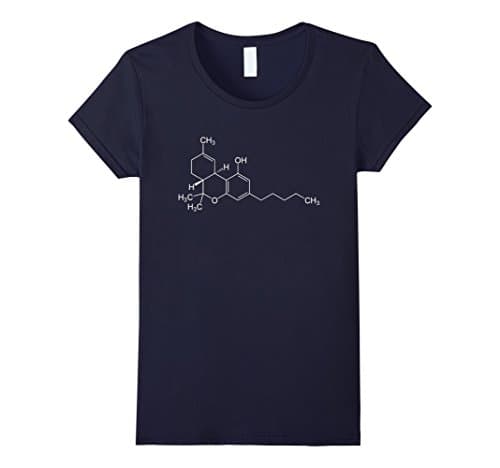 Womens THC Molecule Tetrahydrocannabinol T-Shirt Medium Navy