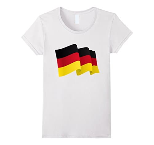 Womens German Flag T-Shirt Medium White
