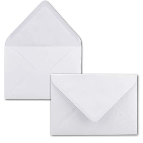 Mini Letter Envelopes - 5.2 x 7.6 cm - Miniature Envelopes with Wet Seal for Flower Greetings, Greeting Cards, Tags & Money Gifts - Gustav Neuser® 250 Umschläge 10-Hochweiß