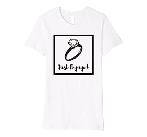 Women's Just Engaged T-shirt Small White