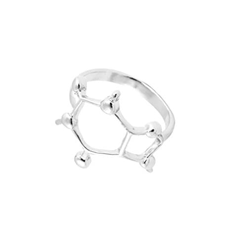 Gold silver rose gold Chemical molecular ring Summer Style Simple Geometry Hexagon Rings For Women fashion jewelry Love of science lover girl gift