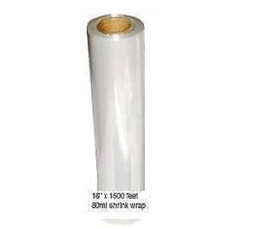 One Roll of Plastic Stretch Wrap 18"Wide x 1500' Long x 80ml Thickness