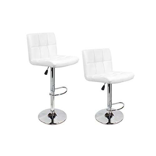 WHITE # 2 pcs of Bar Stools Leather Modern Hydraulic Swivel Dinning Chair ,, Ship From USA Fast Delivery …
