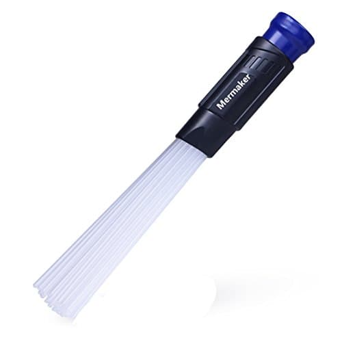 Mermaker Dust Brush Cleaner Universal Vacuum Attachment As Seen On TV, Dust Dirt Remover Small Suction Brush Tubes Perfect for Air Vents/Keyboards/Drawers/car/Tools/Crafts/Jewelry/Plants