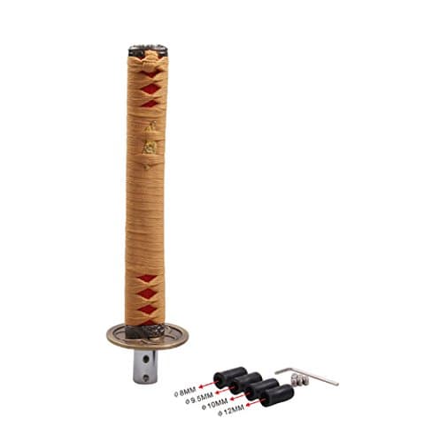 AllureEyes Universal Samurai Sword Gear Shift Knob Shifter, Warrior Series Manual Stick Shift Knob with 4 Adapters Fits Most Vehicles (Orange+Red)