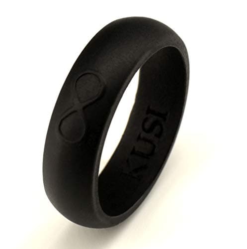 KUSI Silicone Wedding Ring Band for Women Committed to Active Lifestyle, Infinity Bands, Rubber, Comfort Fit, Black, Glow in The Dark and More, Singles and 4 Pack Sets