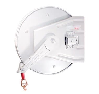 Garsite - Hannay Reel -Static Grounding Reel, 100 Ft. Reel with Cable, Hannay Reels Static Grounding Reel, Spring Rewind, Painted Garsite Silver (75 Foot Cable Included).