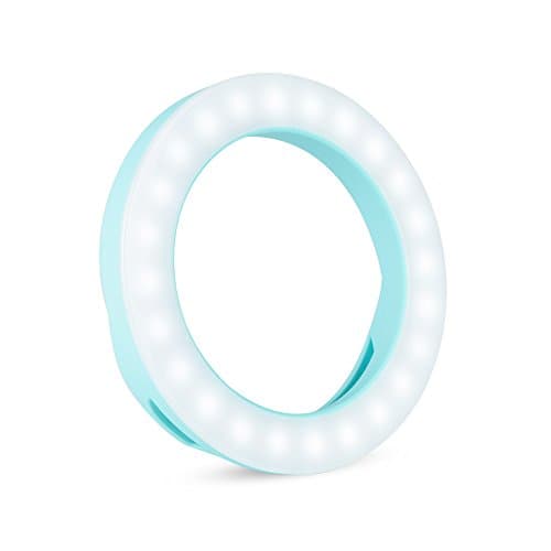 Amobios - Blue Selfie LED Ring Light Portrait Shooting 3 Level Brightness Adjusting 50% Higher Brightness for Smartphone iPhone 6 6s 7 Plus Samsung Glaxay S6 S7 Edge Note 5