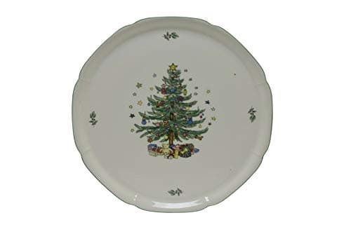 Nikko Happy Holidays Christmas Tree 11" Cake Plate
