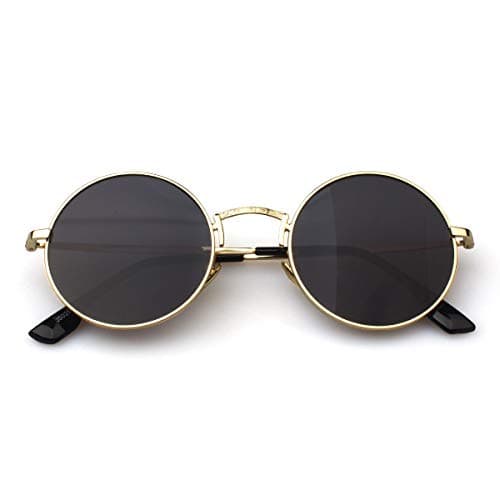 Retro Round Sunglasses Metal Frame Thin Lightweight Circle Lens for men and women JS026