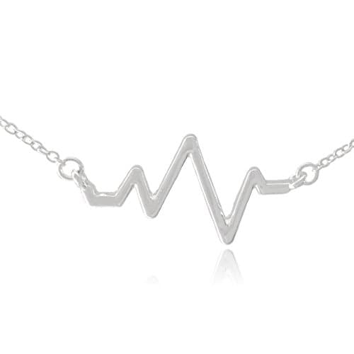 COS (TM) Heart Beat Pulse Plated Necklace (Silver Plated)