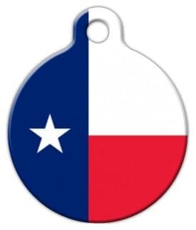 Dog Tag Art Texas Lone Star Personalized State Flag Pet ID Tag for Dogs and Cats, Silent Dog Tag with Customized Identification Information - Large 1.25" Diameter
