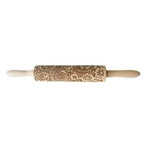 Snowflake Christmas Tree Embossed Rolling Pin Christmas Embossing Rolling Pin Baking Cookies Dough Cake Engraved Roller