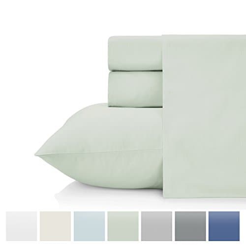 KRISTEX Comfortable 500 Thread Count 4 pc Bed Sheet Set, 100% Long Staple Pure Natural Cotton Sateen Weave, Soft Luxury High TC Sheets Hotel, Home Bedding Sets, Great Gift Ideas (Sage, Full)