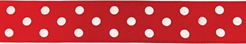 Red with White Polka Dot Ribbon 25mm x 1m