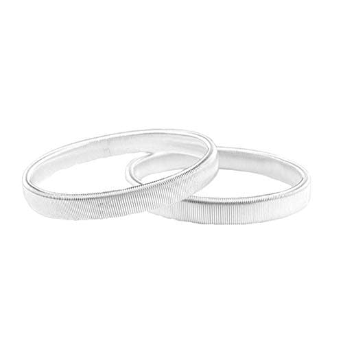 vap26 2PCS Elastic Metal Bartender Men Durable Arm Band Sleeve Cuff Spring Bracelet(Silver)