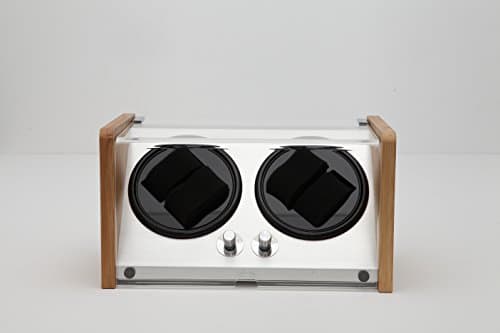 ALUNME Double Automatic Watch Winder Box with 4 Size,Craftmanship Bamboo Wood Watch Display Box AC Or Battery Powered Super Quiet Japanese Motor Suit for 99% Automatic Watches