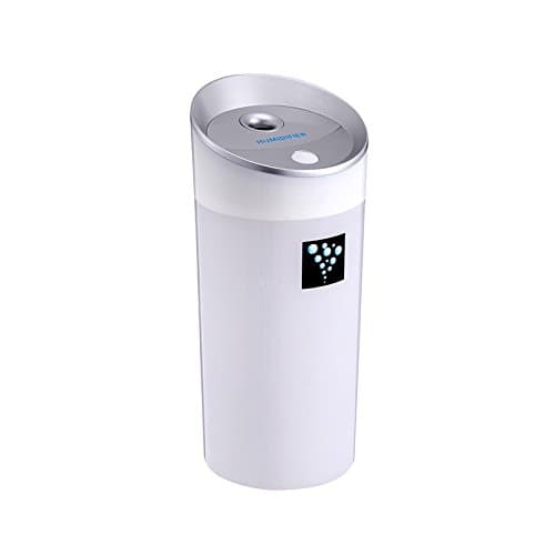 Led Aroma Diffuser Ultrasonic Humidifier USB 5V 2W 4Colors 300ML Ultrasonic Mist Maker Fogger Car Diffuser Aromatherapy For Car (White)