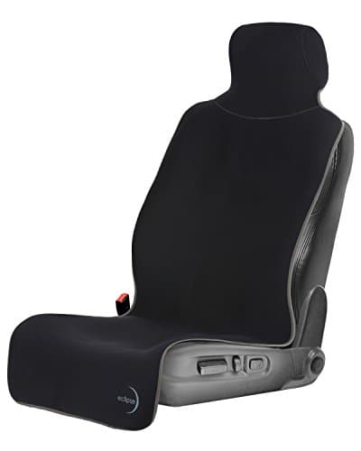 Car Seat Cover Premium Backing - Shield Your Seat from Sweat, Stains & Smell, Waterproof Universal Fit Cars, Trucks, SUVs (Black Gray Trim & Black Backing)