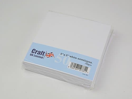 Craft UK Limited Square Blank Envelopes White - per pack of 50