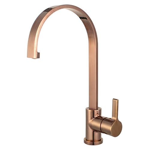 Coral 16" Single Handle High Arc 360 Degree Swivel Solid Brass Kitchen Sink Faucet, Brushed Rose Gold