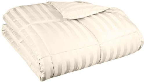 Oversized All-Season Luxurious Wide Stripes Down Alternative Comforter, King, Cream