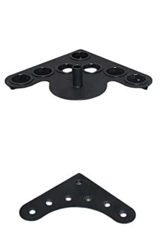 Black Metal 7 Cue 2 pc Corner Wall Rack with Cone Holder