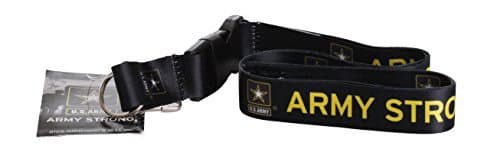 US Army Strong Black Official Licensed Lanyard Key Chain ID Holder by WTD