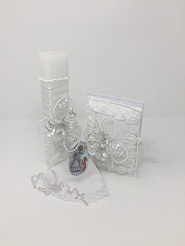 First communion square candle for girl