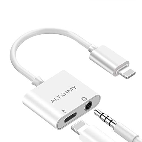 ALTXHMY 3.5 mm Headphone Jack Adapter Aux Adapter 2 in 1 Earphone Splitter Adaptor Charger Cables & Audio Connector Dongle