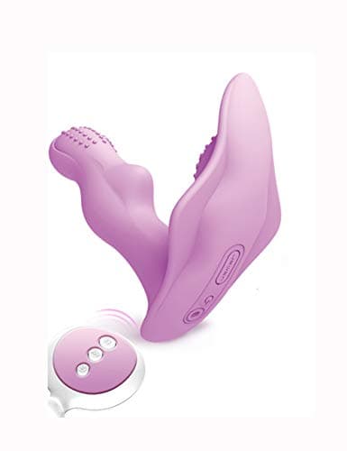 Wearable Butterfly Massaging Toys - Multiple Speed- Wireless Remote Control - Silent Soft Skin-Friendly - Back Neck Shoulder Relaxation (Color : Pink)