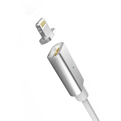 Magnetic Charging Cable for iPhone, Lightning USB Magnet Charger Apple Charge Cord Accessories for iPhone 5 5S 6 6S Plus 7 7Plus 8 X iPod iPad (silver)