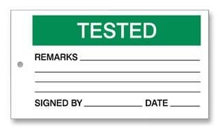 Dynamic-Res BRADY - 256551 - TAG, TESTED, 75 X 150MM Pack of 10