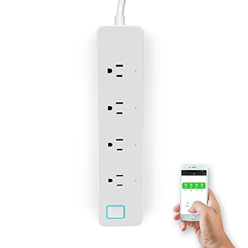 EXCANDO Wi-Fi Smart Power Strip with 4 Outlets, 5ft Extention Cord, Control from Anywhere via Smart Phone, Works with Alexa