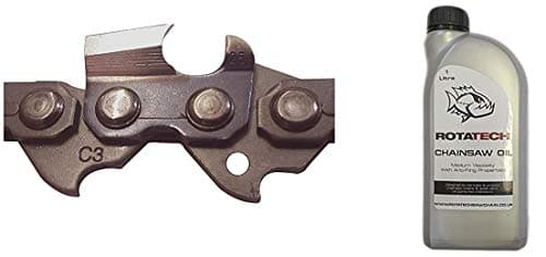 Rotatech x2 (Two) 16" GENUINE Chainsaw Chain Fits TITAN TTB355CHN ELECTRIC 91PJ057X (2 Chains + 1L Oil)