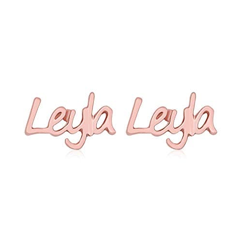 Customize Earrings Simple Excellent 3 colors Plating Leyla Letter Name Stud Earring for Women Girls