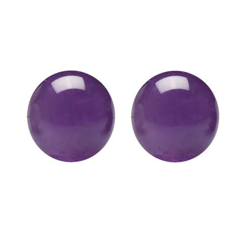 Sterling Silver Amethyst Ball Stud Earrings